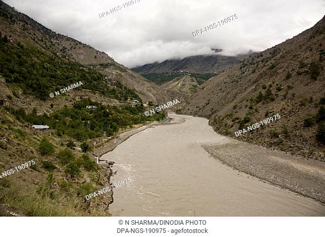 sutlej river kalpa himachal pradesh India Asia