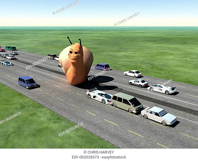 Monster Snail On The Road