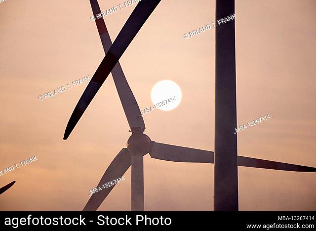 Germany, East Frisia, wind turbines near Emden. [M]