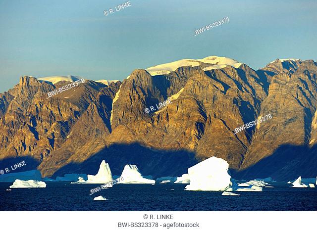 Iceberg and Mountain in Scoresbysund, Greenland, Scoresbysund