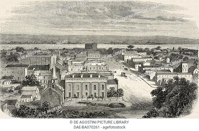 View of Omaha, United States of America, engraving from L'Illustration, Journal Universel, No 1305, February 29, 1868. DeA / Veneranda Biblioteca Ambrosiana