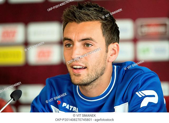 Bram van Polen of Zwolle attends a news conference prior to tomorrow's Europa League soccer 4th qualifying round return match between AC Sparta Prague and PEC...