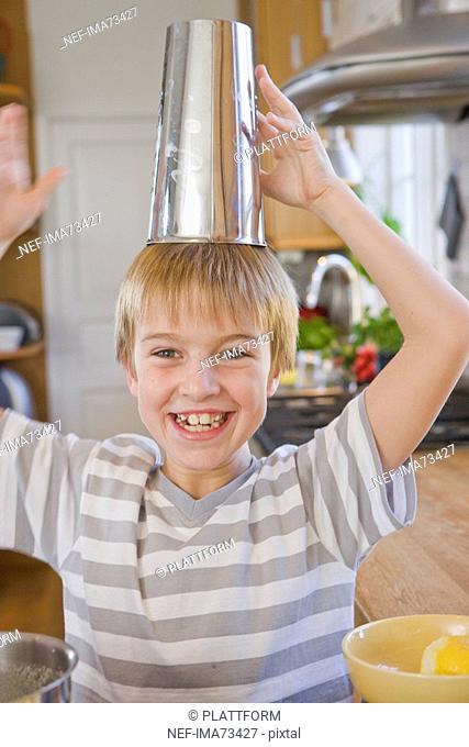 Boy in a kitchen, Sweden
