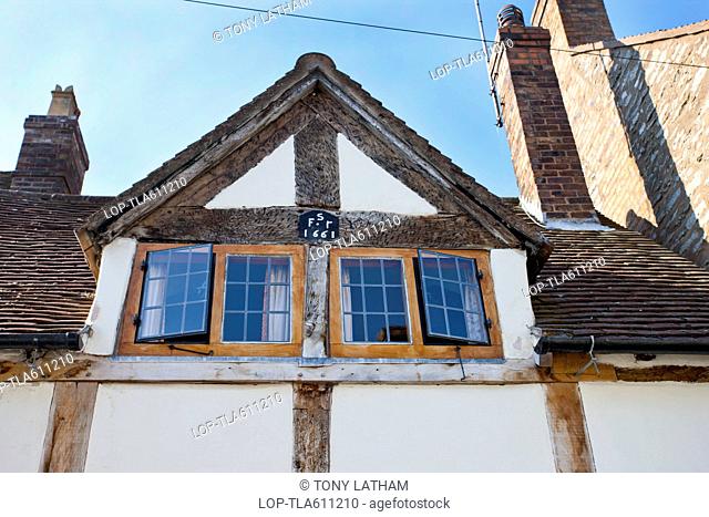 Exterior of a timber framed house in Much Wenlock built in 1661