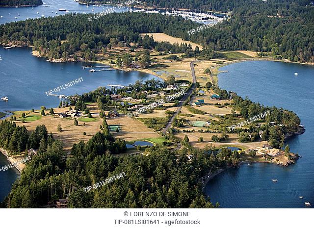 USA, Washington State. Aerial view of San Juan Island