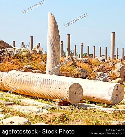 old  construction in asia  turkey the column and the roman temple