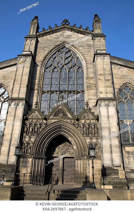 Facade of St Giles Cathedral Church; Royal Mile; Lawnmarket; Edinburgh; Scotland