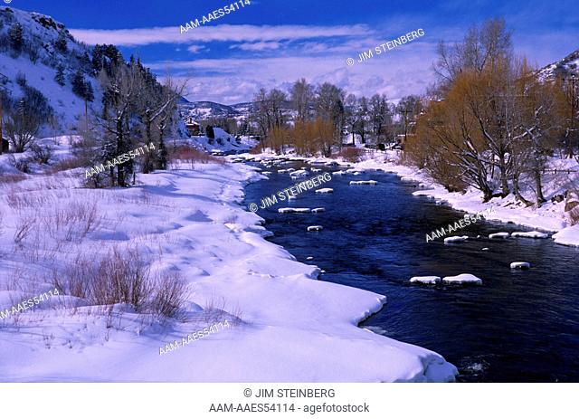 Yampa River in Winter, Steamboat Springs, Colorado