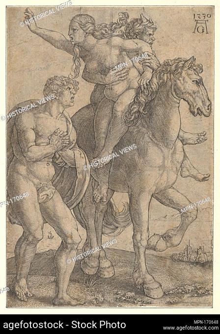 Rape of a Woman by a Satyr. Artist: Heinrich Aldegrever (German, Paderborn ca. 1502-1555/1561 Soest); Date: 1530; Medium: Engraving; first state of two;...