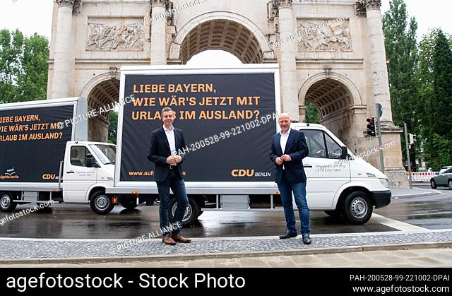 28 May 2020, Bavaria, Munich: Kai Wegner (r), regional chairman of the CDU Berlin, and Stefan Evers, secretary general of the CDU Berlin