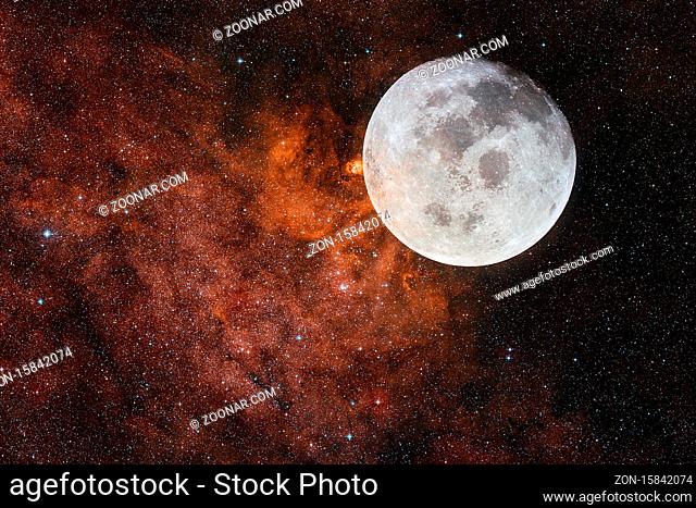 Moon. Solar system. Cosmos art. Elements of this image furnished by NASA