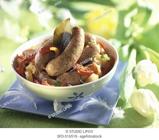 Sausages with peppers