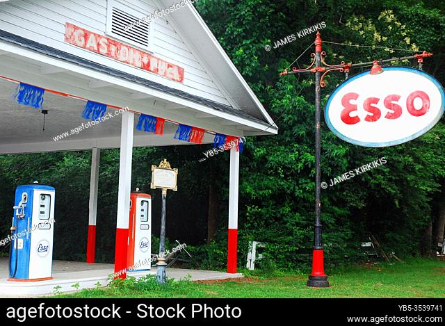 Gallivants Ferry Esso gas station in South Carolina, built ion 1922, recalls the early days of auto travel