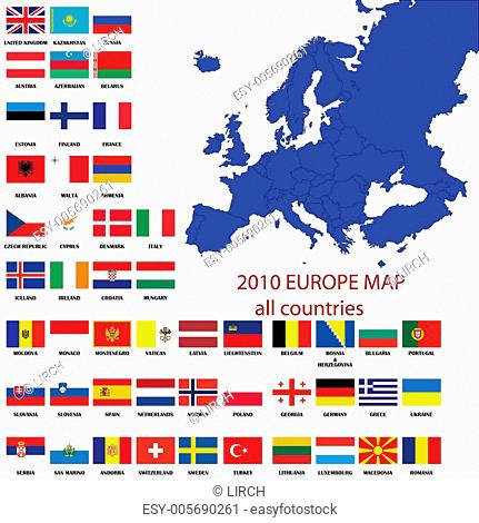 Editable map of Europe