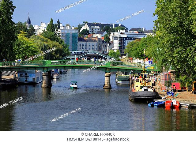 France, Loire Atlantique, Nantes, Erdre river and the pond Ceineray in Nantes