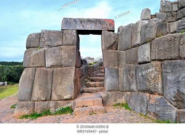 Peru Inca fortress Sacsayhuaman entrance