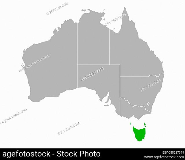 Karte von Tasmanien in Australien - Map of Tasmania in Australia