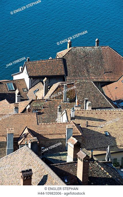 Saint-Saphorin village in Lavaux at the lake of Geneva