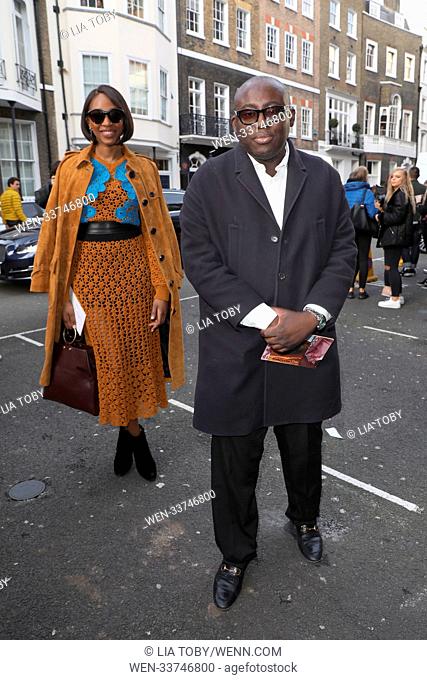 London Fashion Week Autumn/Winter 2018 - Mulberry - Arrivals Featuring: Edward Enninful Where: London, United Kingdom When: 16 Feb 2018 Credit: Lia Toby/WENN