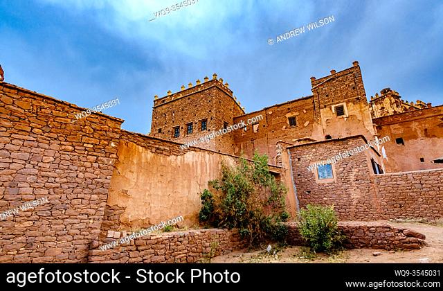 Exterior view of the part ruined and abandoned Kasbah at Telouet, southern Morocco