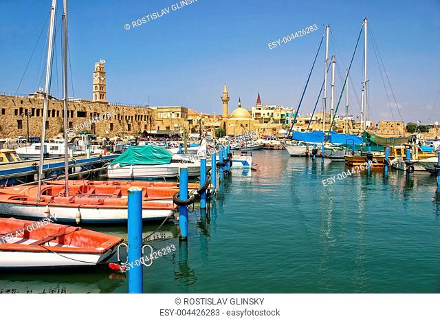 Old harbor in Acre, Israel