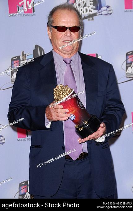 Jack Nicholson, winner Best Villain for ""The Departed"" at the 2007 MTV Movie Awards - Press Room held at the Gibson Amphitheater