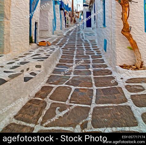 isle of   greece antorini europe old house and white color