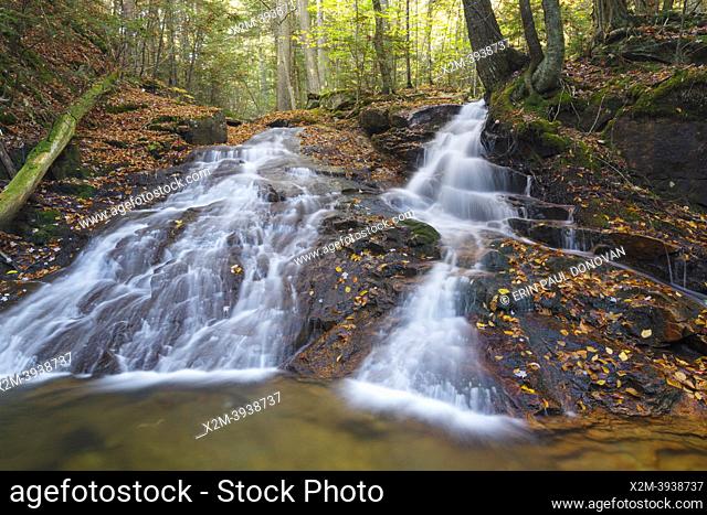 Tecumseh Brook in Waterville Valley, New Hampshire during the autumn month of October. This is believed to be Tecumseh Rapids