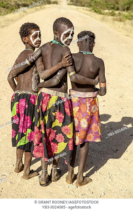 A Group Of Hamar Tribe Children, Dimeka, Omo Valley, Ethiopia