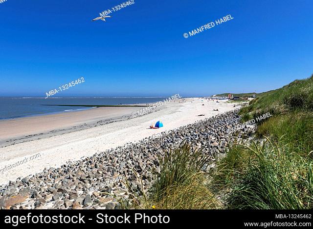 Bathing beach, Westdorf, East Frisian island Baltrum, Lower Saxony