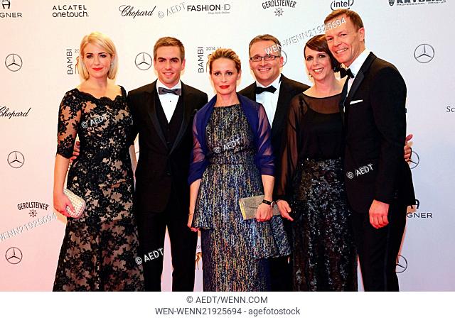 Bambi Awards 2014 at Stage Musical theatre on Potsdamer Platz- Red Carpet Arrivals Featuring: Philipp Lahm and his wife Claudia