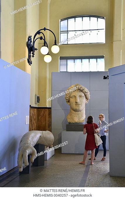 Italy, Lazio, Rome, Centrale Montemartini, former thermal power station, nowadays archeological museum, Statue of Fortuna Huiusce Diei (Fortune of This Day)