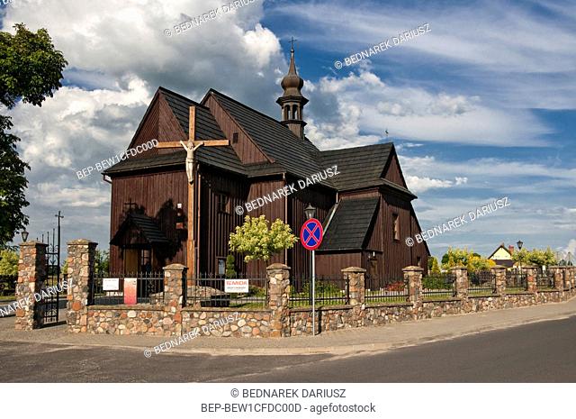 Assumption of Holy Mary`s Church in Deby Szlacheckie, village in Greater Poland voivodeship. Poland. The church was built in 1756