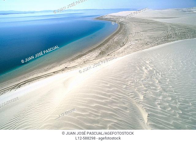 Dunes and sea. Khor Al Adaid. Qatar