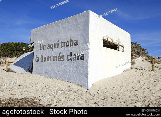 bunker, Ses Covetes, Campos, Mallorca, Balearic Islands, Spain