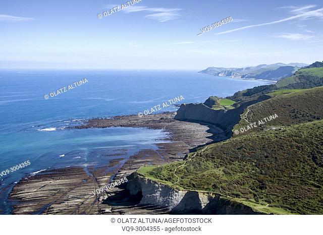 Flysch, Mendata, Sakoneta beach, Basque Country; Spain