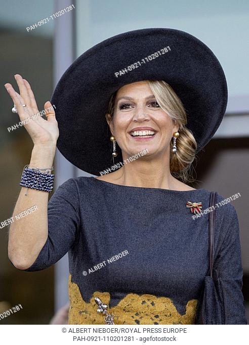 Queen Maxima of The Netherlands arrive at the Staatskanzlei Rheinland-Pfalz in Mainz, on October 10, 2018, on the 1st of a 2 days visit to Rijnland-Palts