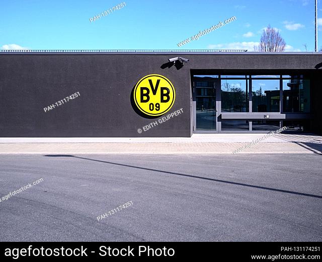 Closed training center of the BVB. Closed training facilities of Borussia Dortmund. GES / Daily life in Dortmund during the corona crisis, 21.03
