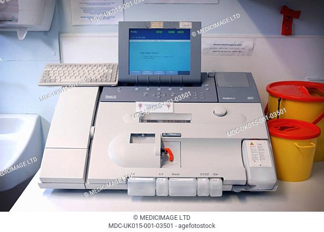 Blood chemistry analyser. As the blood chemistry of a patient is very complex there are various machines to measure various parts of the blood