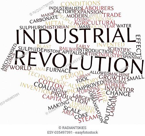 Abstract word cloud for Industrial Revolution with related tags and terms