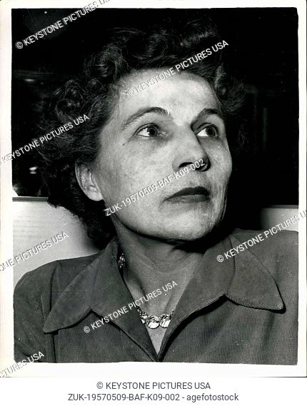 May 09, 1957 - 'Mrs. X' - Pawn of Red Spy ring. Mrs. Emma Oliver: Mrs. Emma Oliver - said yesterday that she was the 'Mrs