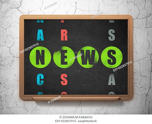 News concept: word News in solving Crossword Puzzle