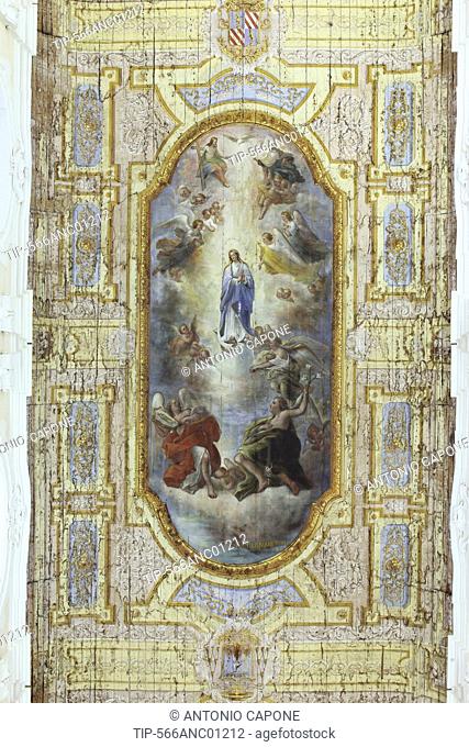 Italy, Campania, Sant'Agata de' Goti, the cathedral painting ceiling