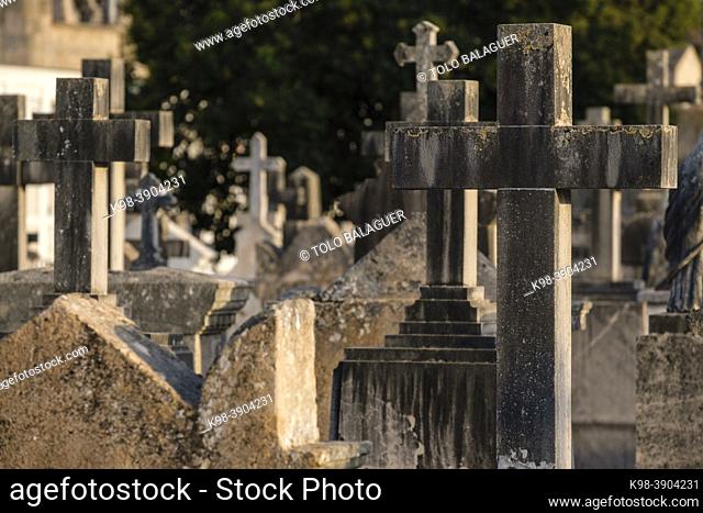 Palma cemetery, crosses, Mallorca, Balearic Islands, Spain