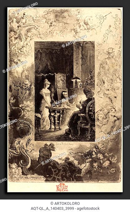 Félix-Hilaire Buhot (French, 1847 - 1898), Un Thé de Douairières (The Dowagers' Tea Party), 1879-1880, etching, drypoint