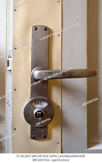 Toilet door lock, vacant sign, Germany