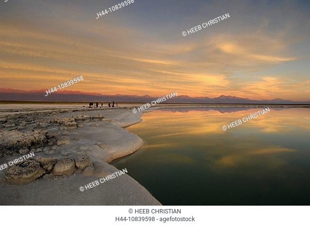 Chile, South America, Laguna Cejas, Atacama Salt Lake, Salar de Atacama, near San Pedro de Atacama, Atacama Desert, De