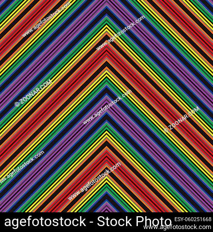 Rainbow Chevron diagonal striped seamless pattern background suitable for fashion textiles, graphics