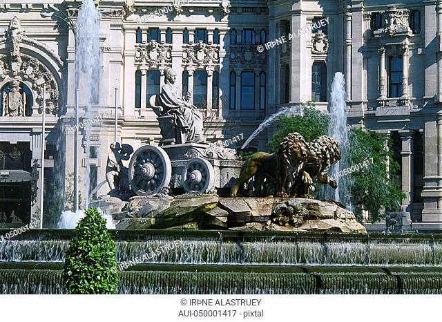 Spain - Madrid - Plaza de las Cibeles - The Cibeles fountain - Communications Palace