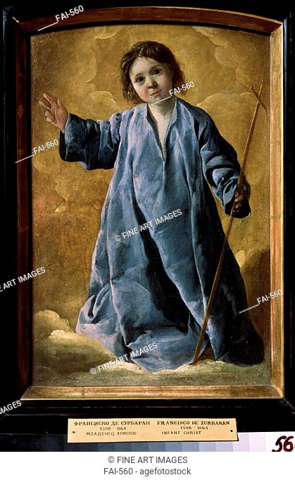 The Infant Christ. Zurbarán, Francisco, de (1598-1664). Oil on wood. Baroque. 1635-1640. State A. Pushkin Museum of Fine Arts, Moscow. 42x27. Painting